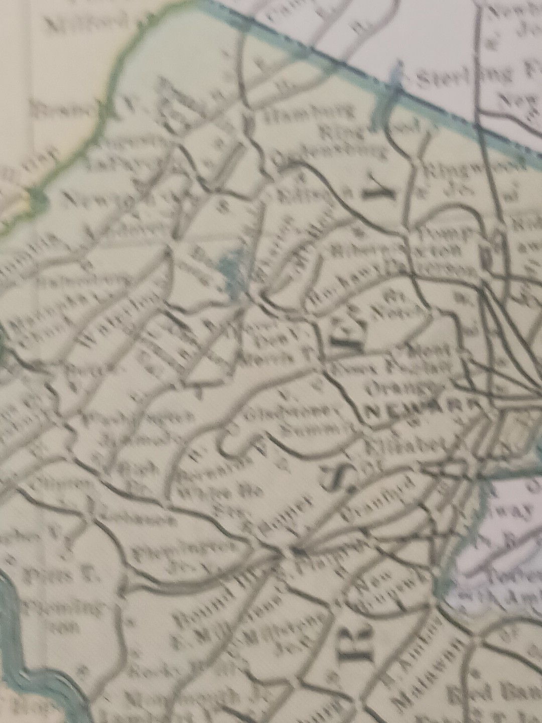1905 Train Route Map PENNSYLVANIA New Jersey ALL old Railroad Lines Towns 11×9″