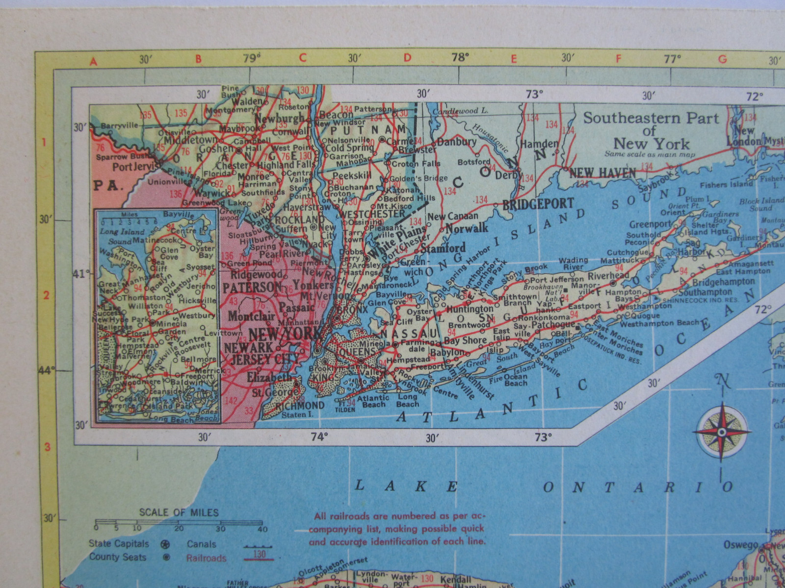 NC NY 1952 NORTH CAROLINA RAILROAD Map. GRAHAM COUNTY RR or NEW YORK 1950s