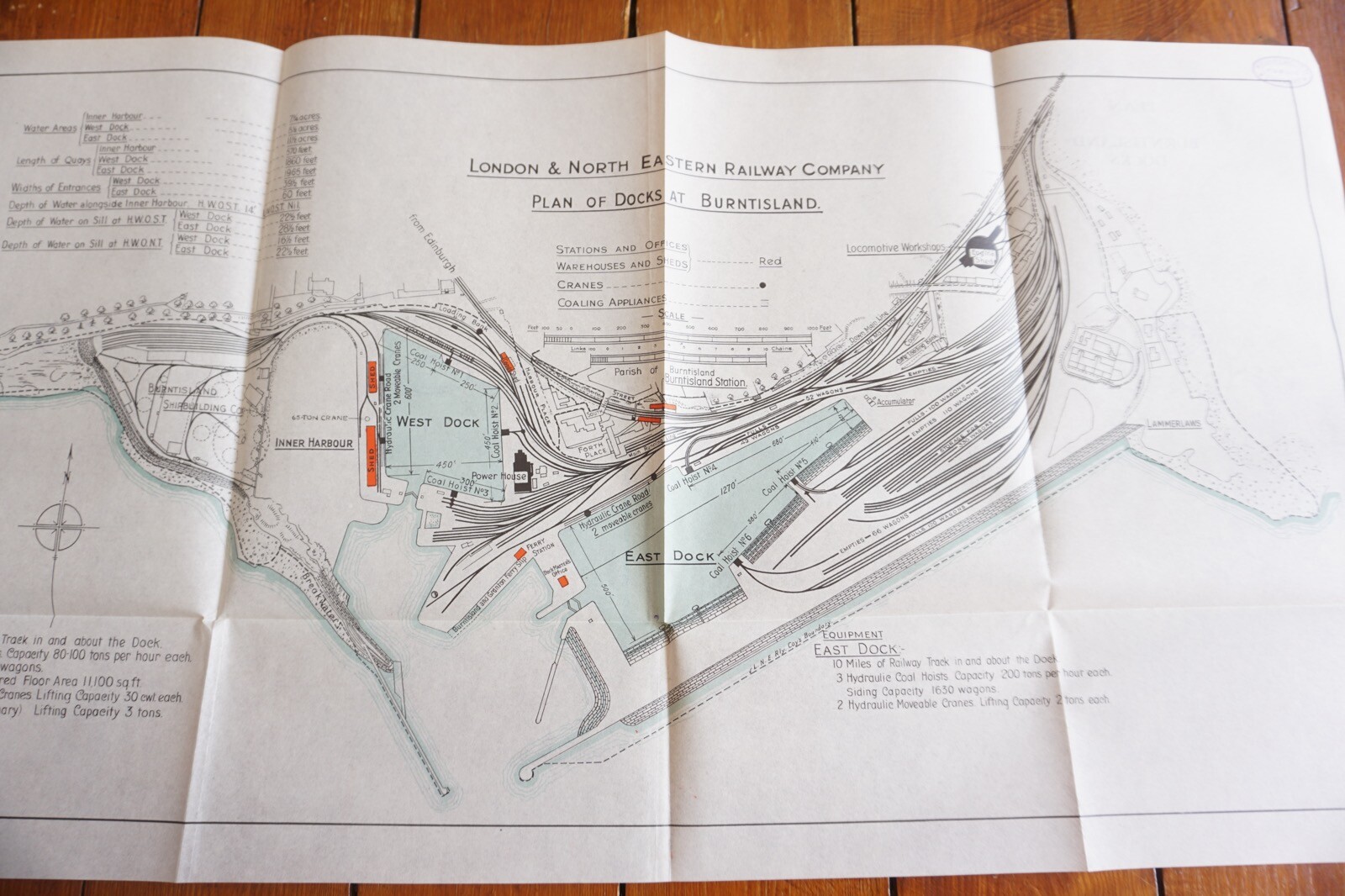 1932 LNER Burntisland Docks Railway Map