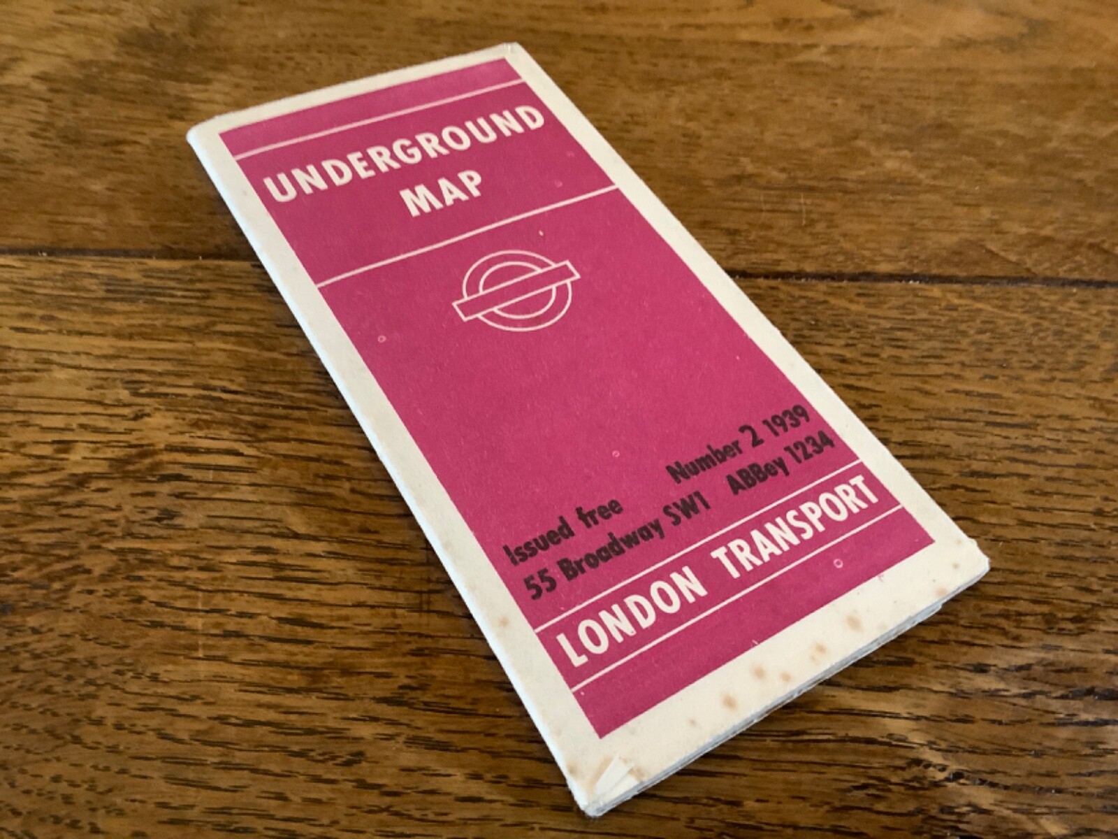 London Underground Map No 2, 1939 (24ins x 17.5ins)