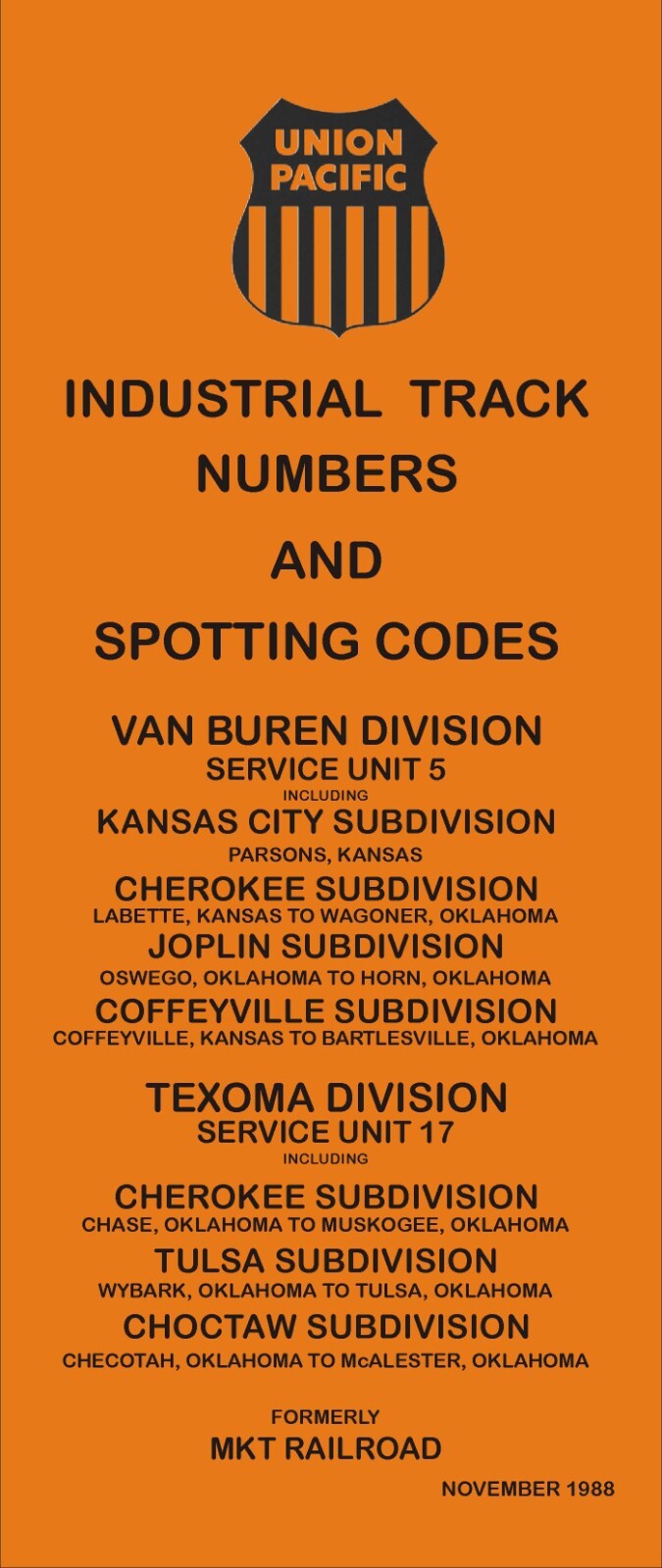 Union Pacific (MKT) 1988 Van Buren 5-Texoma 17 Units ZTS PDF pages on DVD