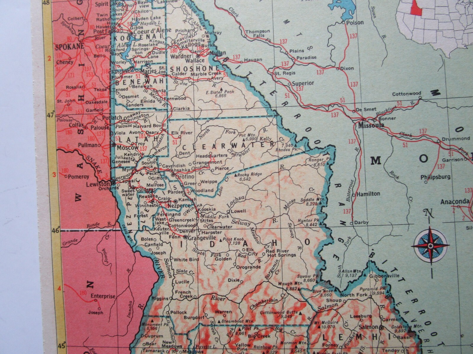 IL ID 1952 ILLINOIS RAILROAD Map. La SALLE & BUREAU CO RR, ERIE, WABASH or IDAHO
