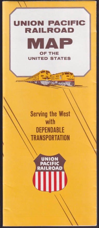 Union Pacific Railroad Map of the United States 1964