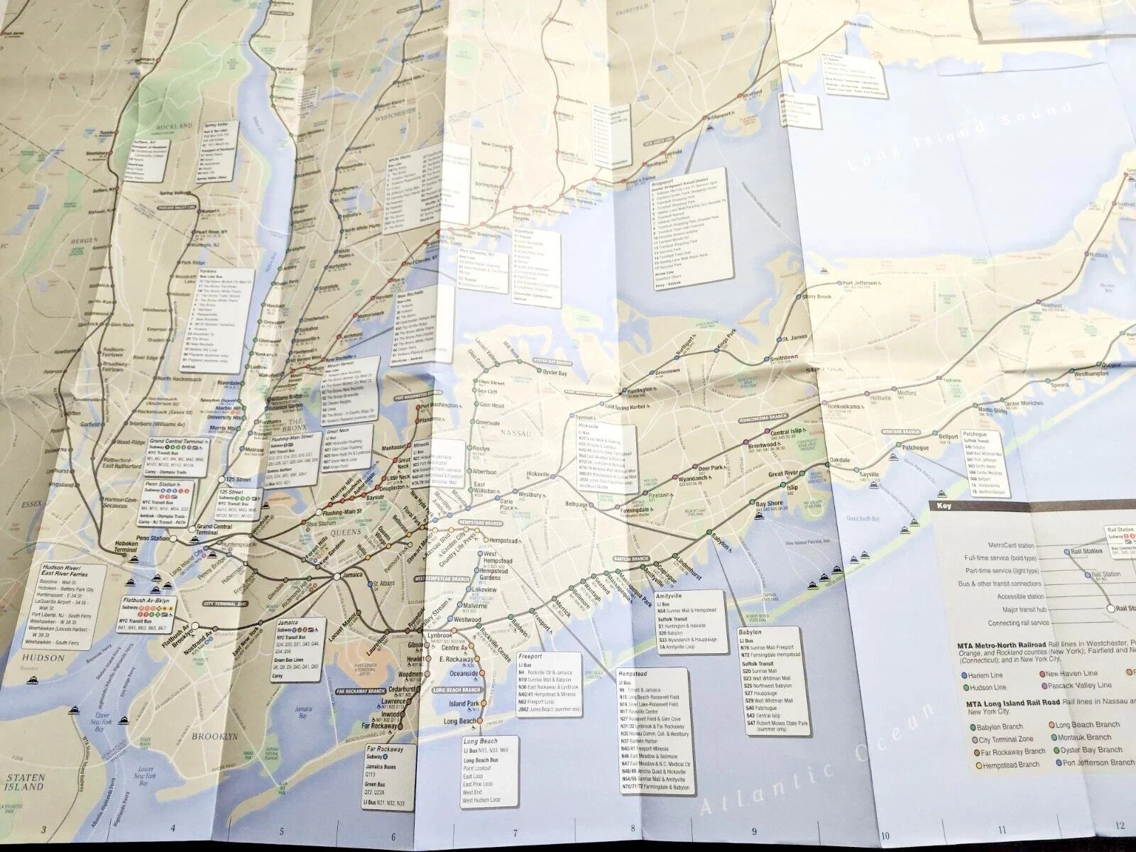 RARE Vintage MTA Regional Transit Guide Map NYC New York City LIRR Railroad SIRT