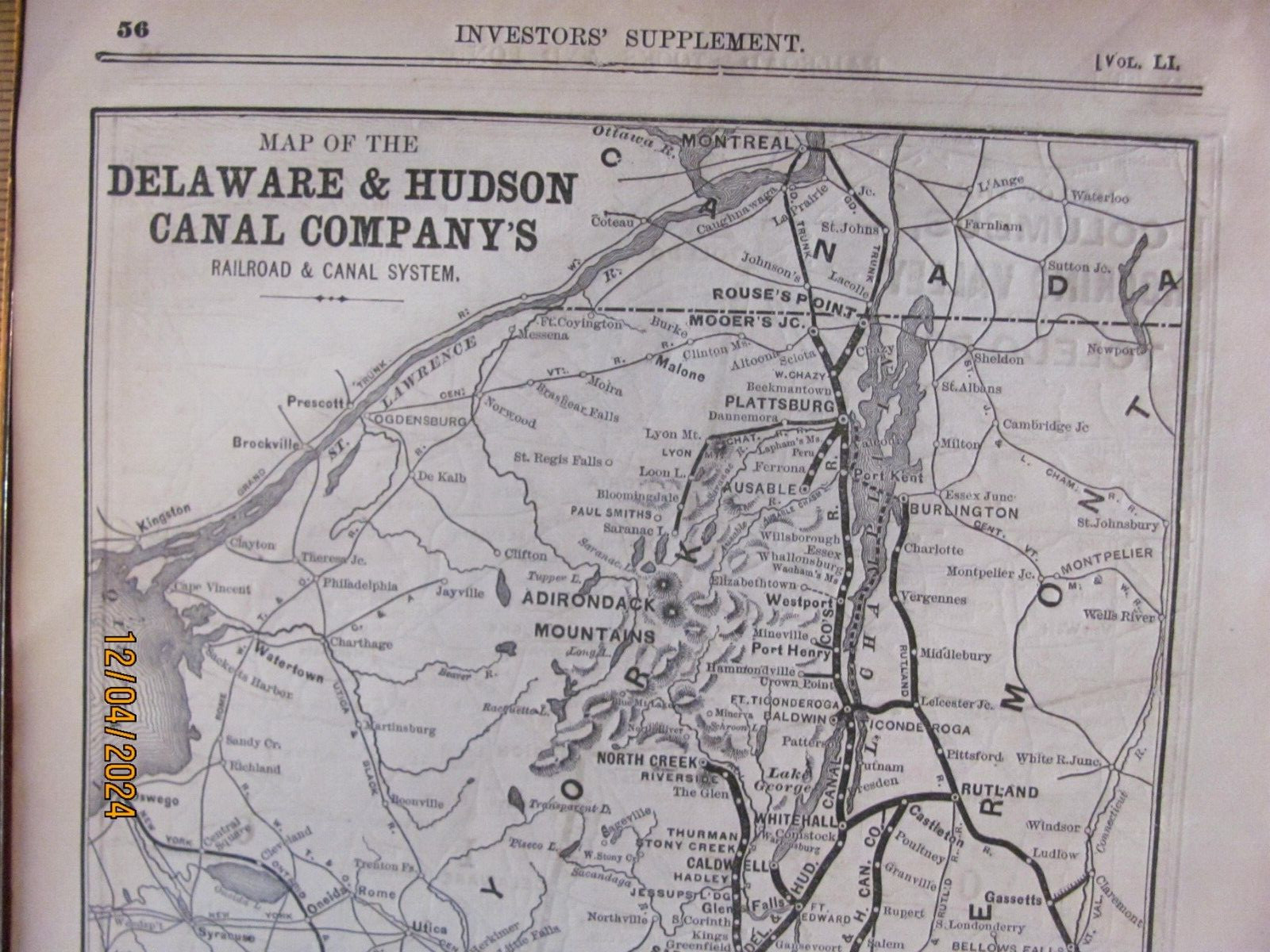 1890 DELAWARE & HUDSON CANAL CO RAILROAD in NY NJ PN + CHV&T RR in OHIO SYS MAPS