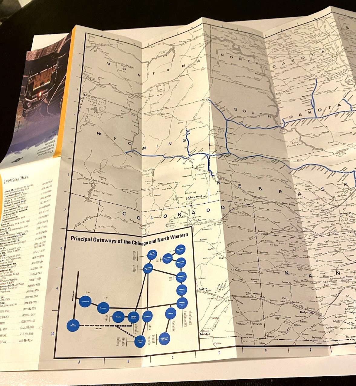 1985 Chicago and North Western Train Transportation Co. Railway System Map Good