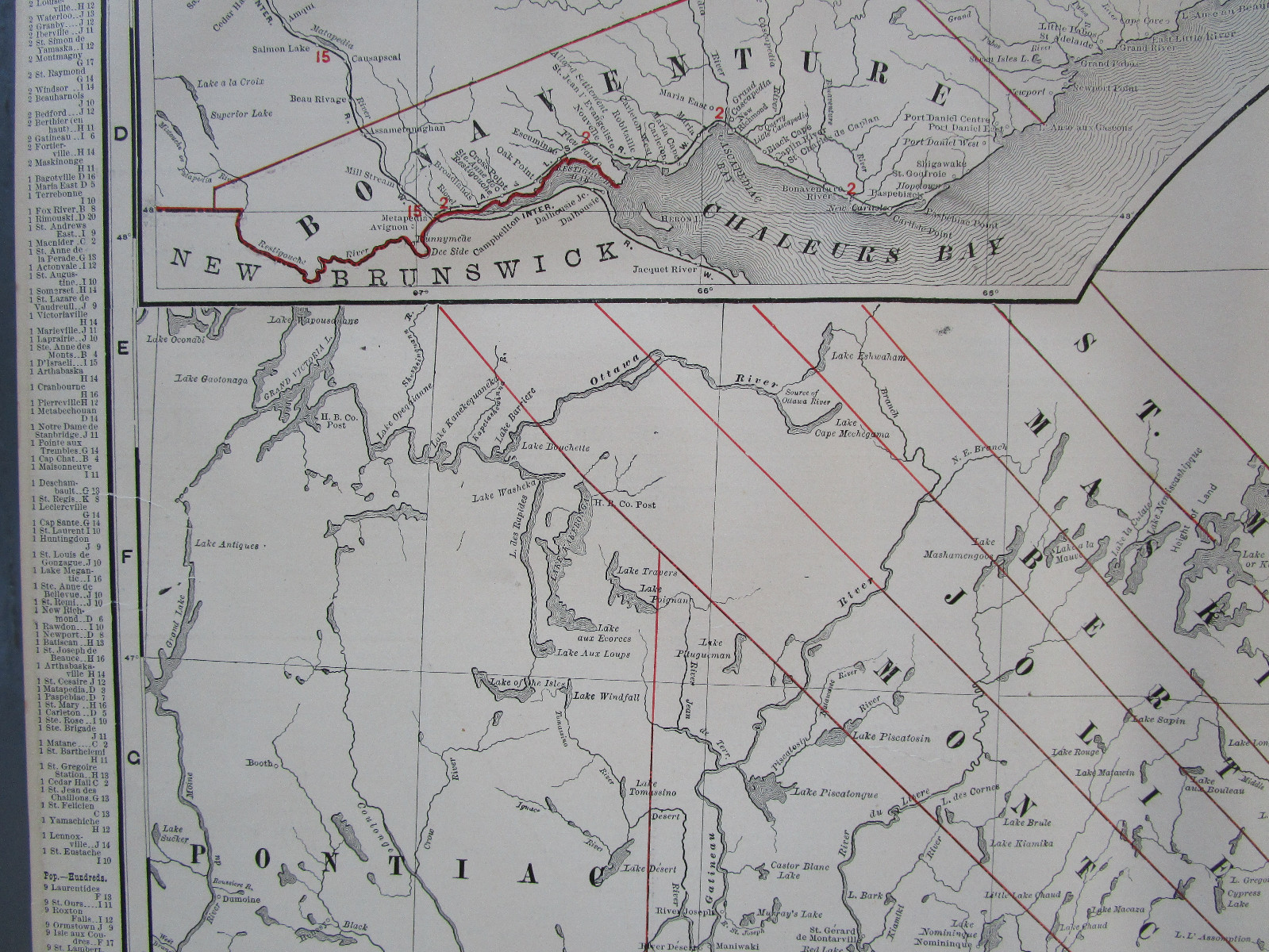 Lg 1901 CANADA QUEBEC RAILROAD Map McN Business CARILLON & GRENVILLE RR. B&M