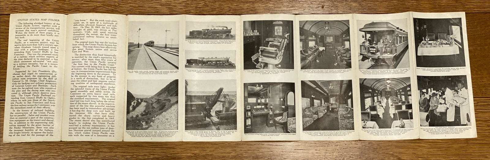 Vintage Union Pacific System Overland Route Railroad Train Map United States