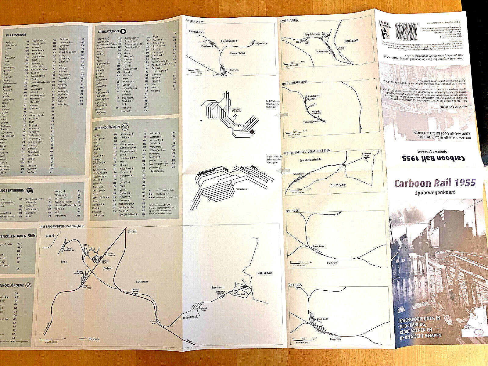 Carboon Rail 1955 dedicated historical coal railway map in three countries
