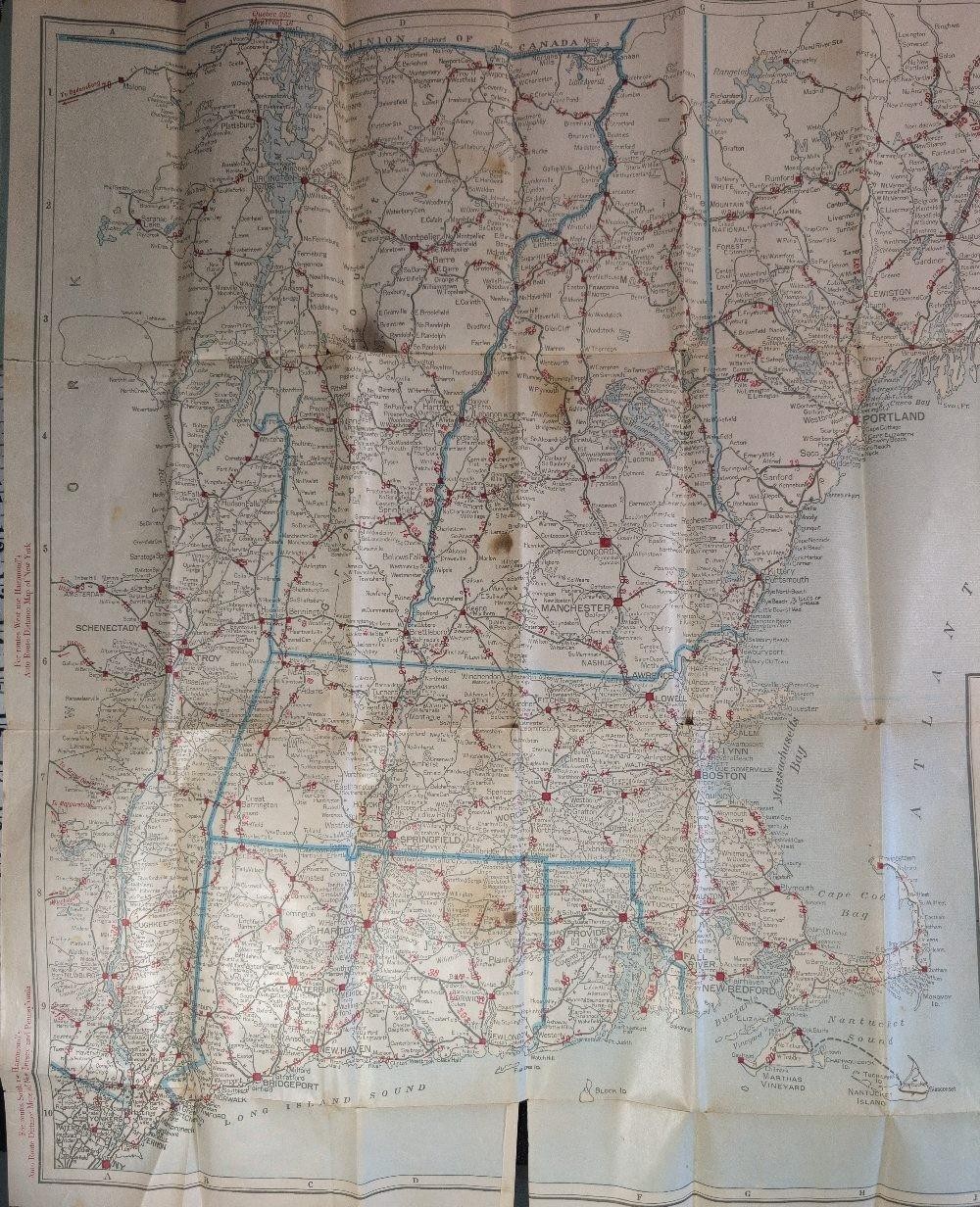 Vintage Hammond’s Auto Route & Distance Map New England Home Insurance Co.