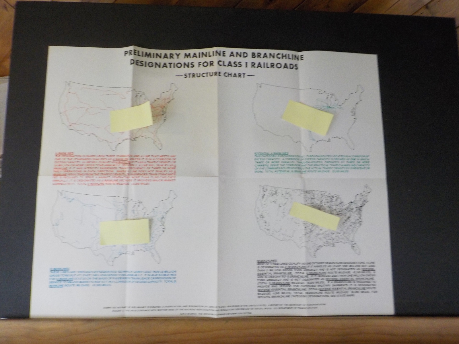 Map Preliminary mainline and branchline designations for Class I railroads 1976