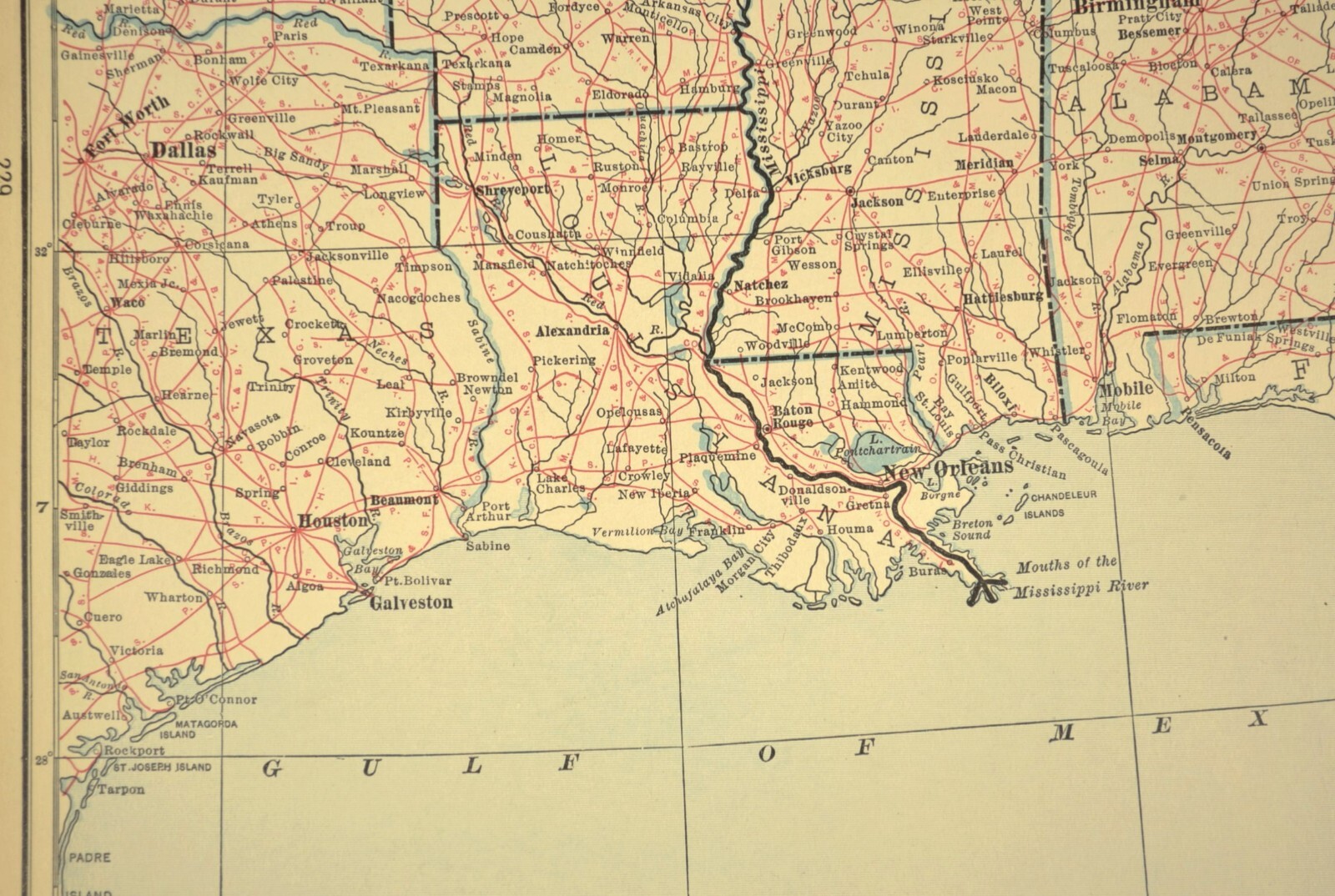 Vintage Eastern UNITED STATES Railroad Map East US Railway Wall Art Antique