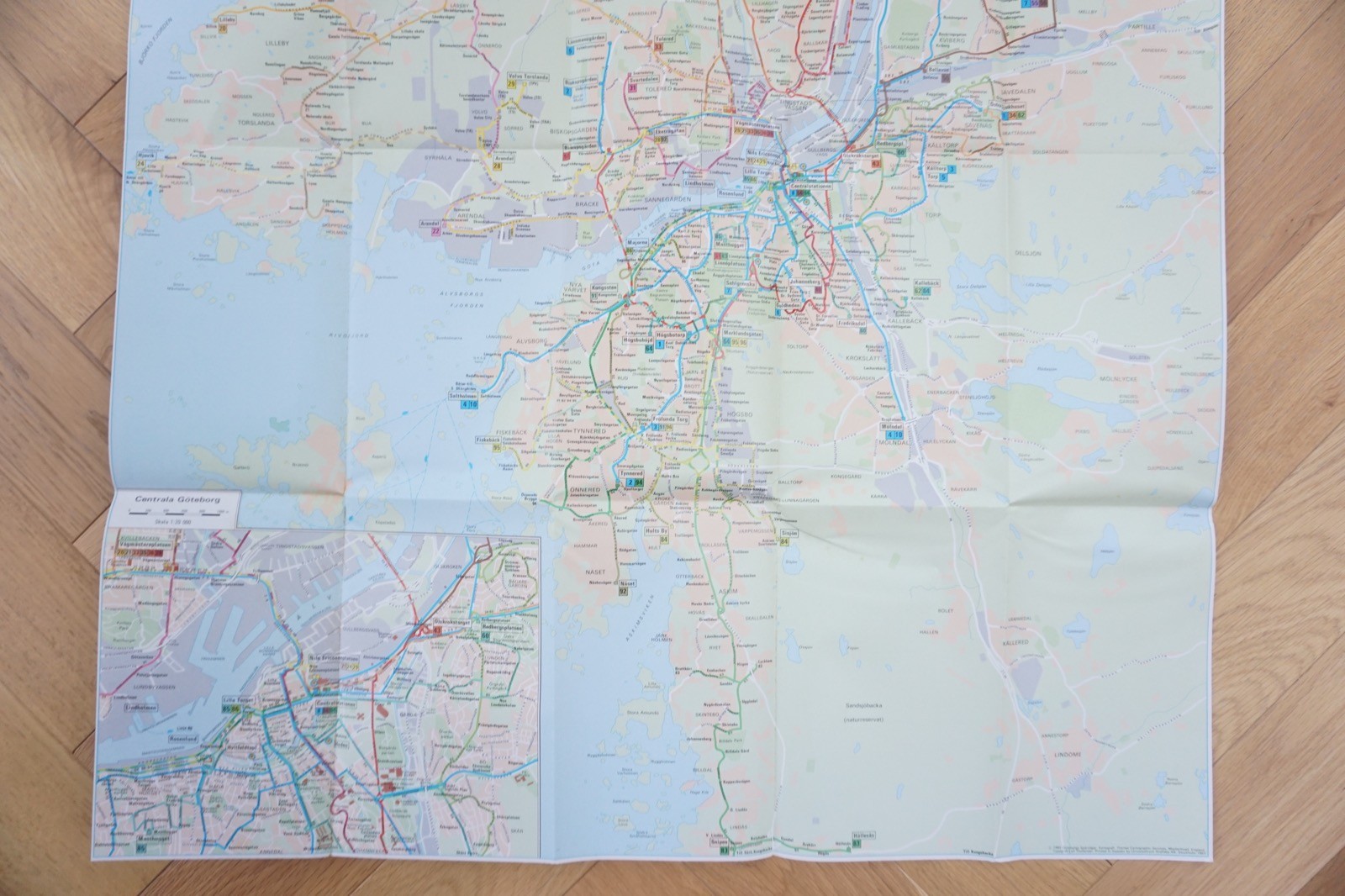 1983 Linkekartan Gothenburg Sweden Bus Tram Railway Route Map Sparvagen