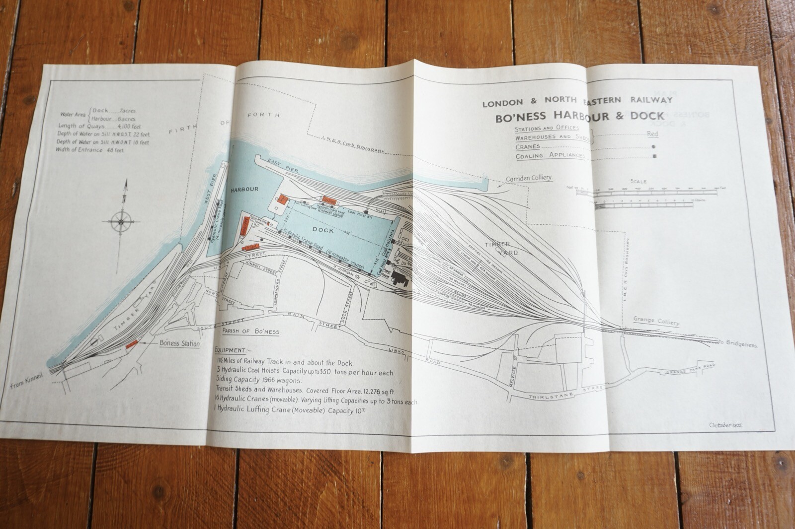 1935 LNER Bo’Ness Harbour & Docks Railway Plan Map