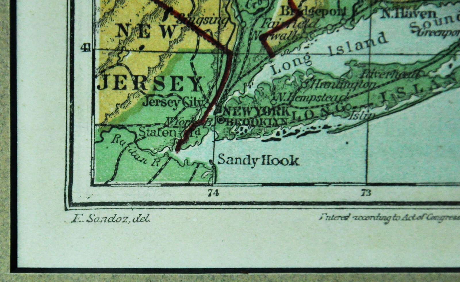 1865 Guyot Physical Map New England States 10 ¾” x 8 ¼” (BI#2100-RA/191108)