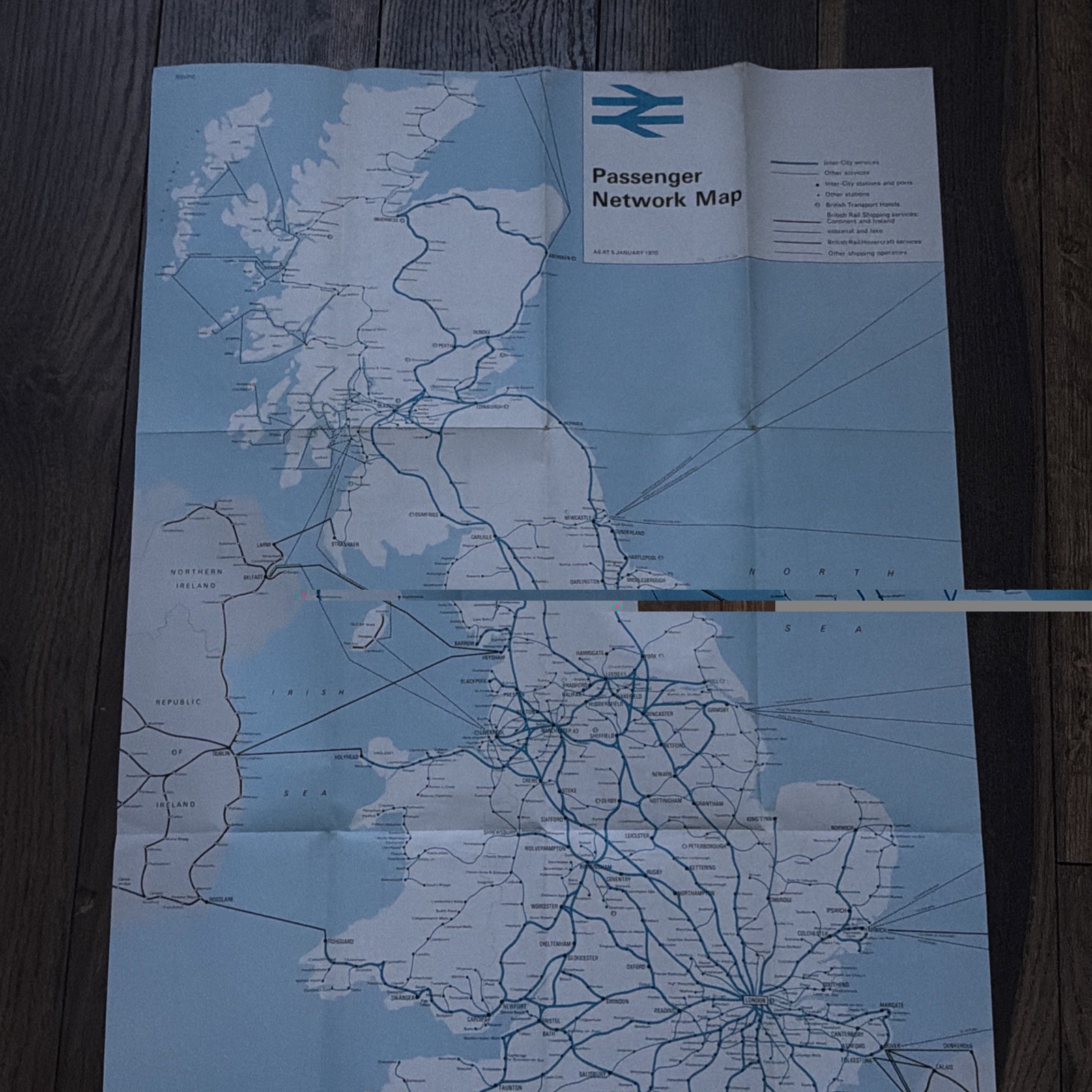 British Rail Passenger Network Map X2 1970 railways Beecham report vintage train