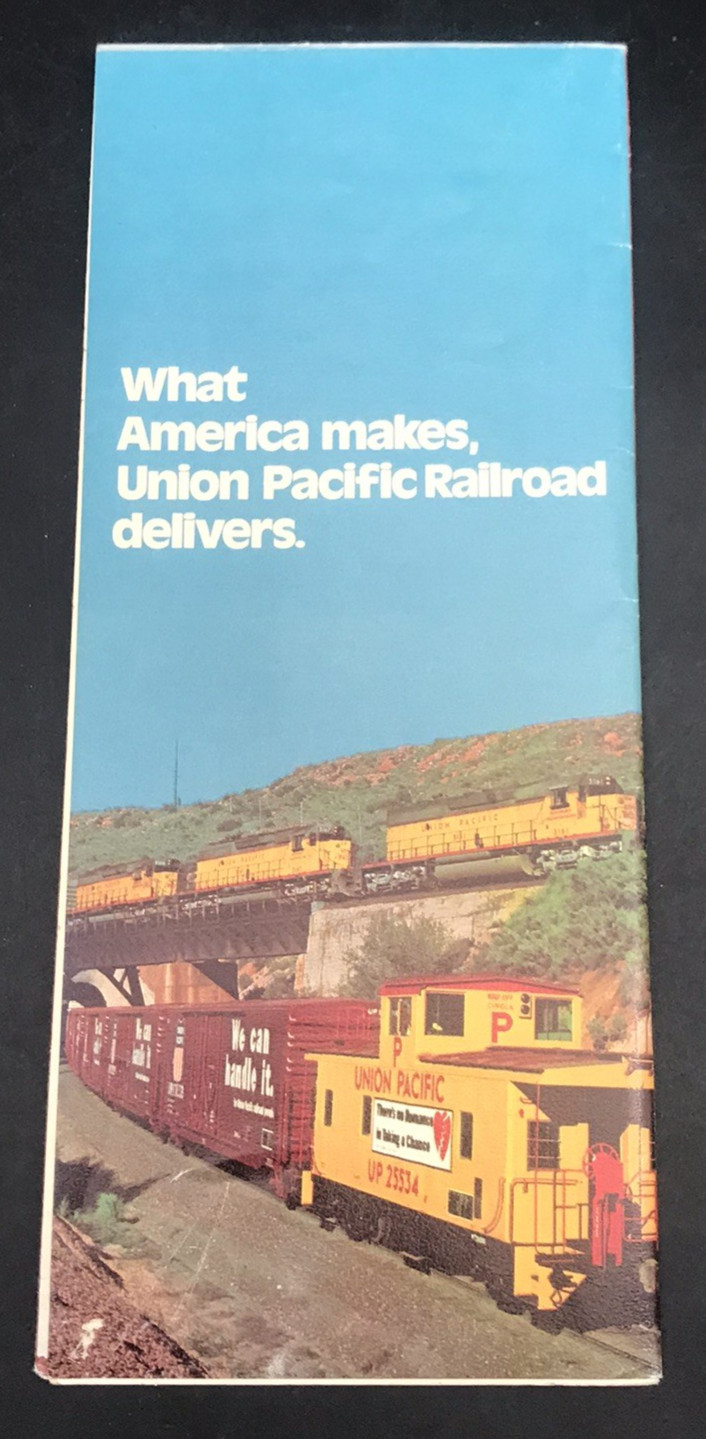 1976 Union Pacific Railroad UP USA Map w/ Facilities Brochure