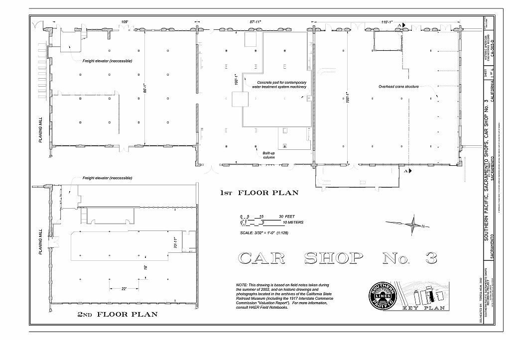 Southern Pacific Sacramento Shops Historic Drawings/Photos/Data PDF pages on DVD
