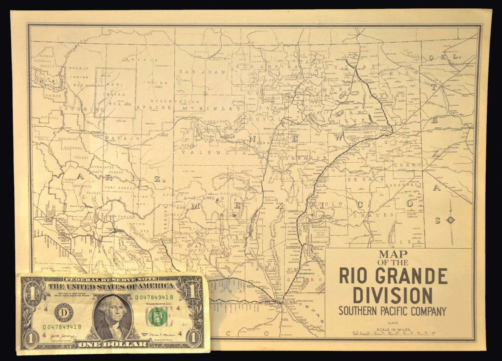 SOUTHERN PACIFIC Railroad Map Rio Grande Division Denver & Rio Grande Western RR