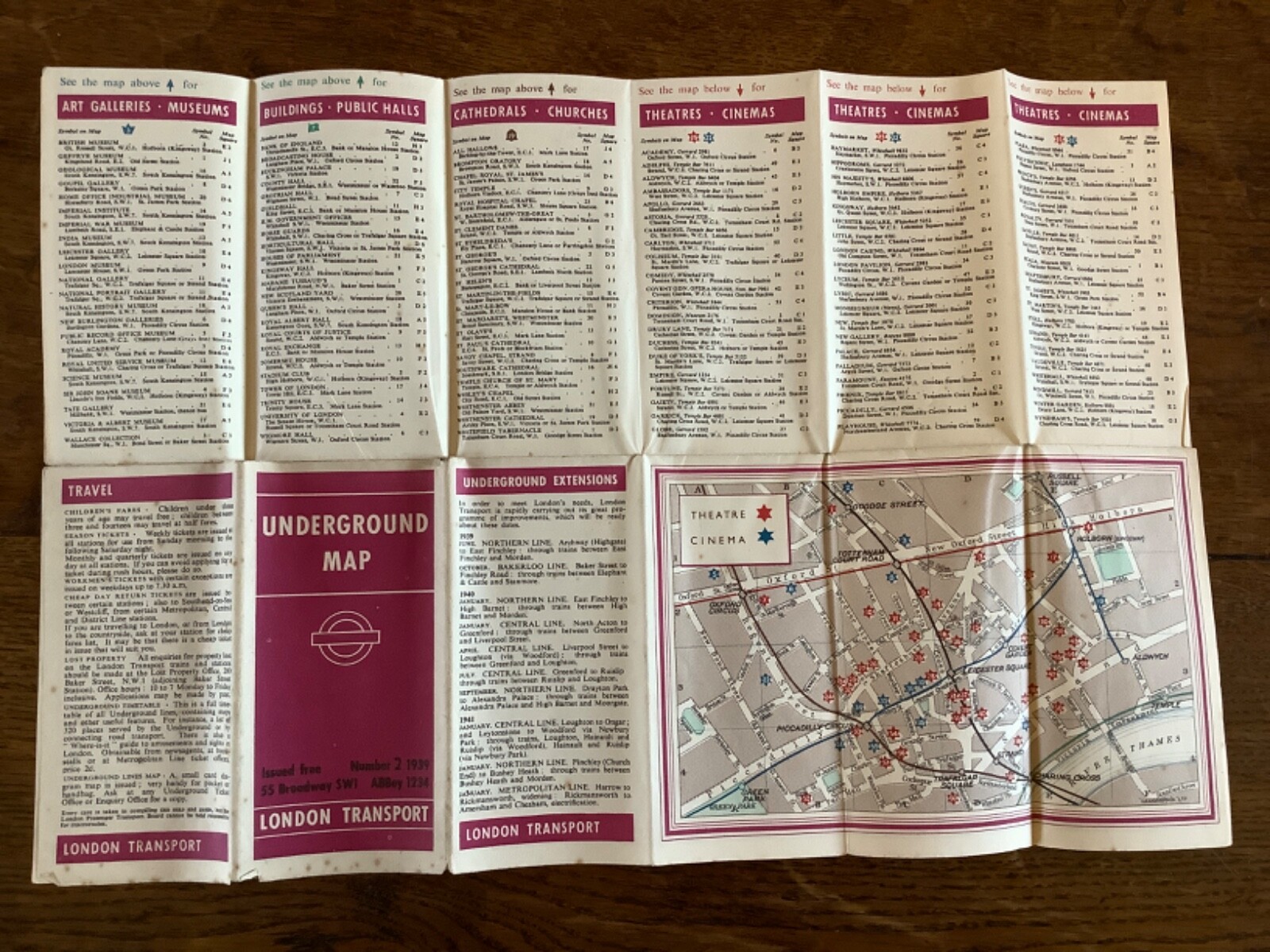 London Underground Map No 2, 1939 (24ins x 17.5ins)
