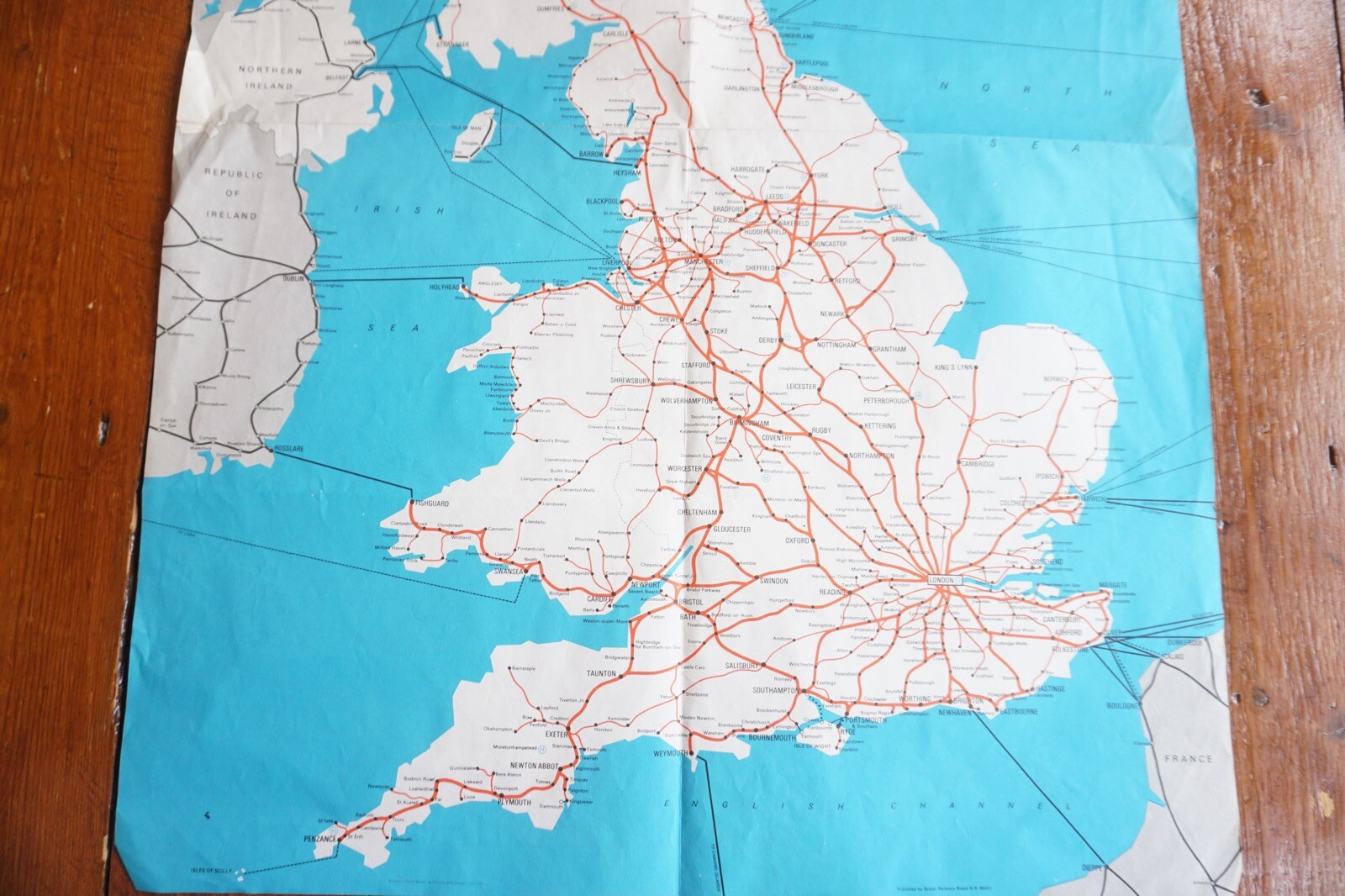 Jan 1972 British Rail Passenger Network Railway Map Eastern Region