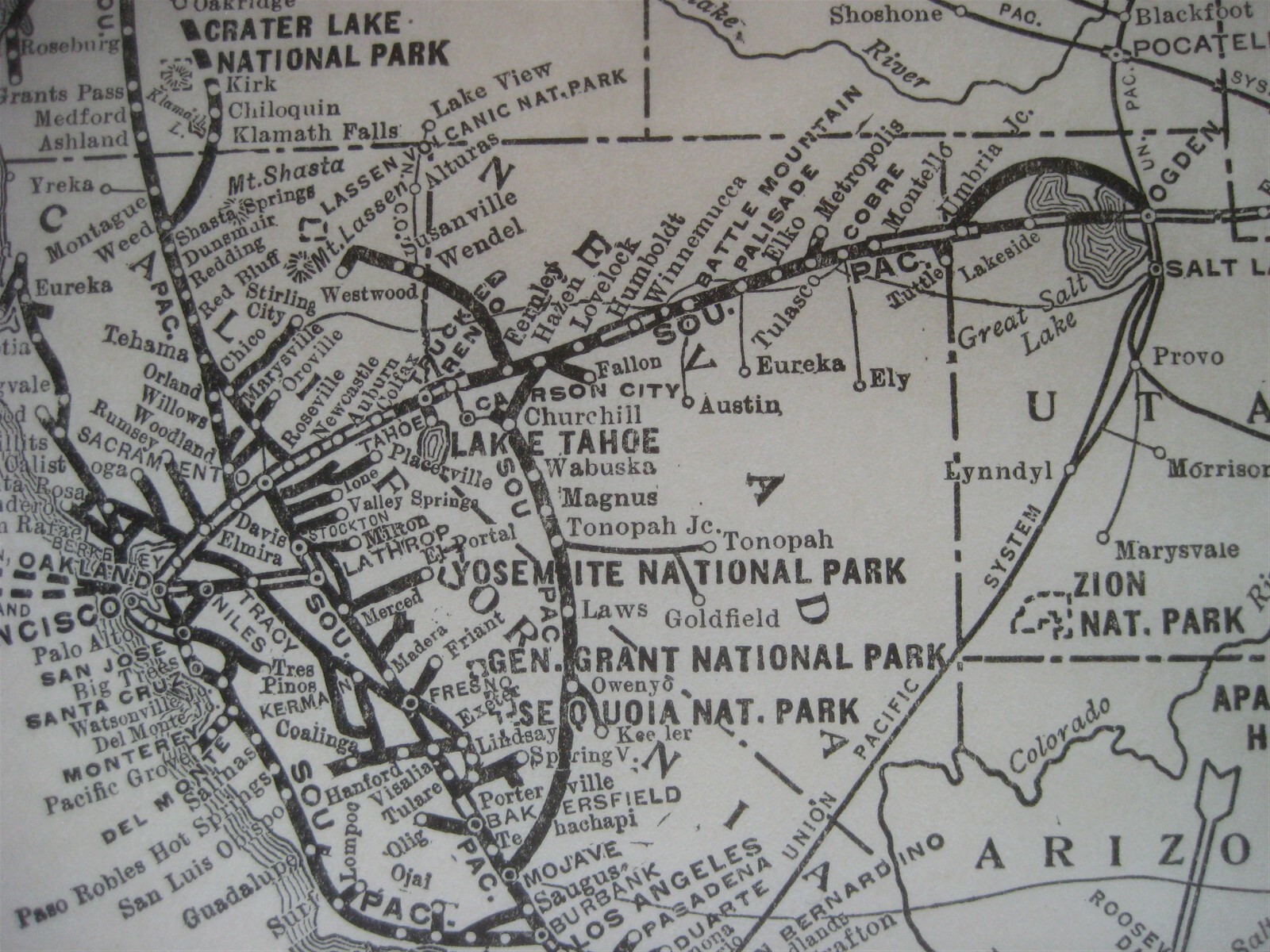 Original 1923 Railroad Steamship Map SOUTHERN PACIFIC LINES AND CONNECTIONS