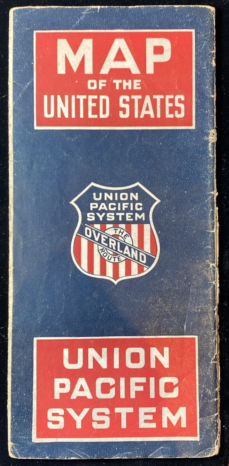 Vintage Union Pacific System Overland Route Railroad Train Map United States