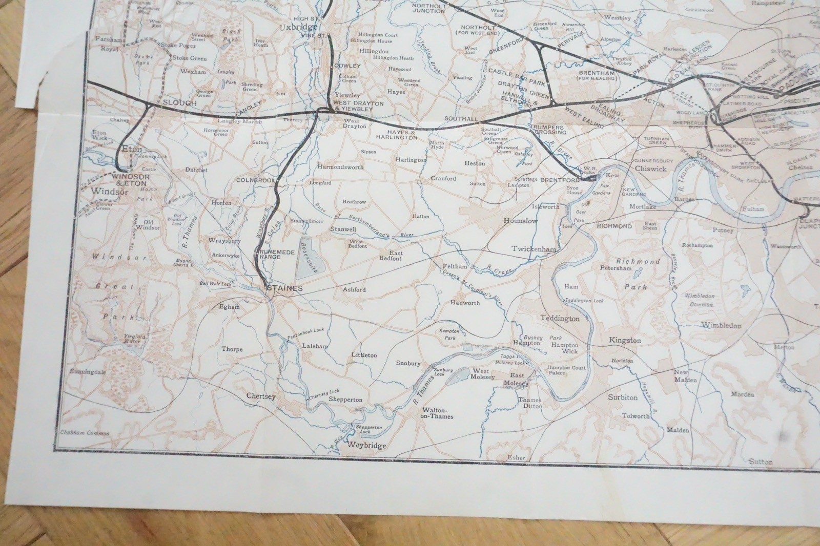 1913 GWR London & Suburban Original Railway Map Metropolitan District