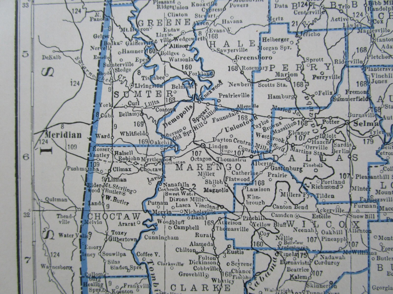 AZ AL GREAT DEPRESSION era 1931 ARIZONA RAILROAD Map NACOZARI RR or ALABAMA