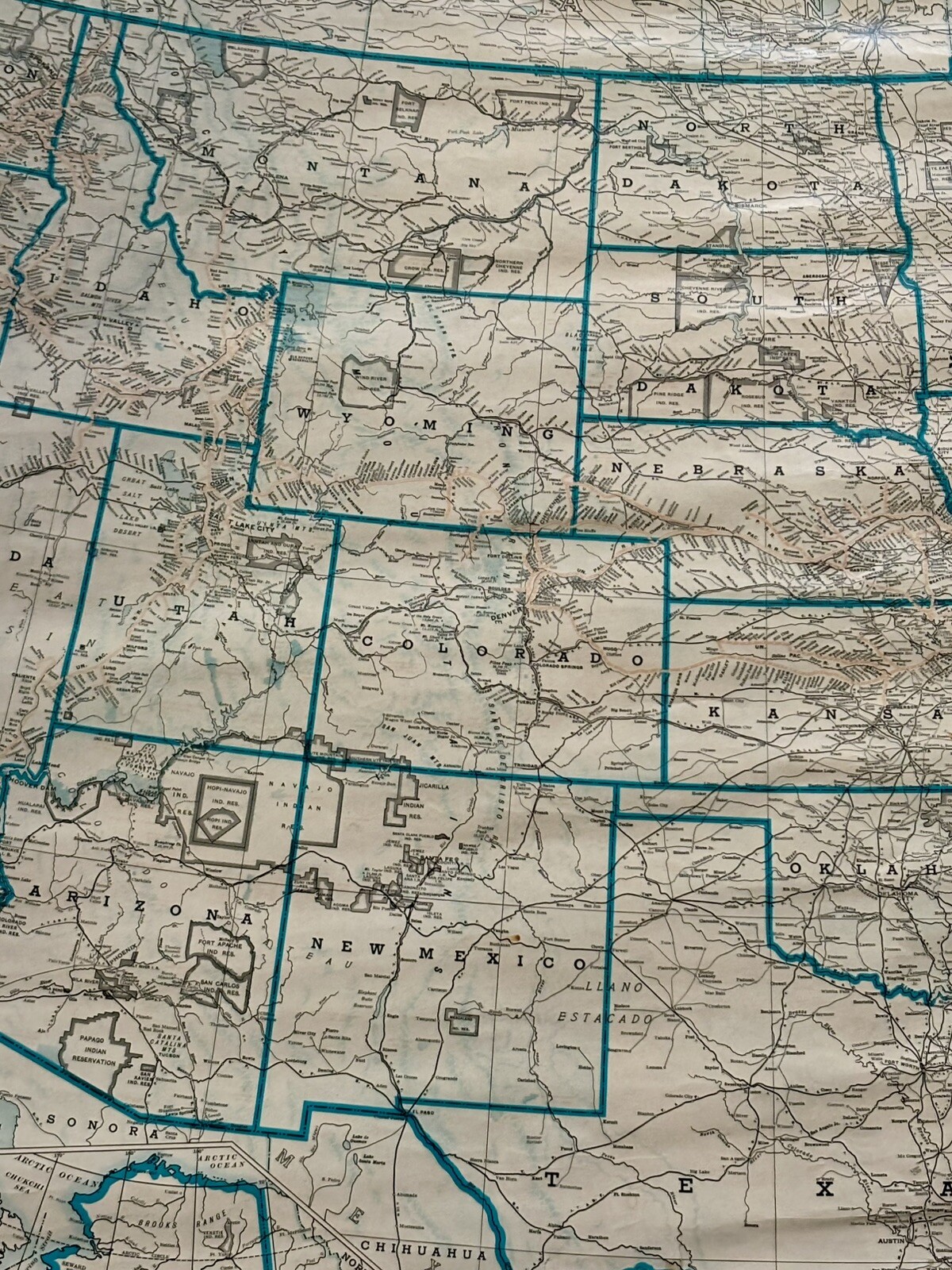 Vintage Map of Union Pacific Railroad United States