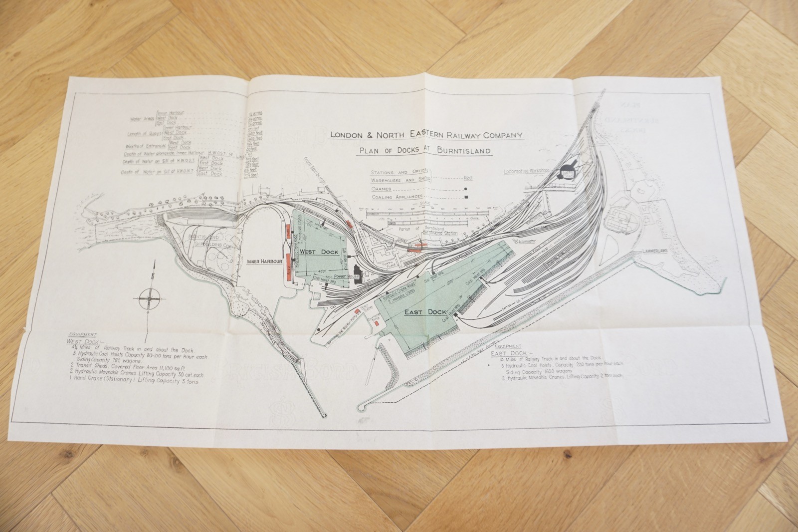 1929 LNER Burntisland Docks Railway Plan Map