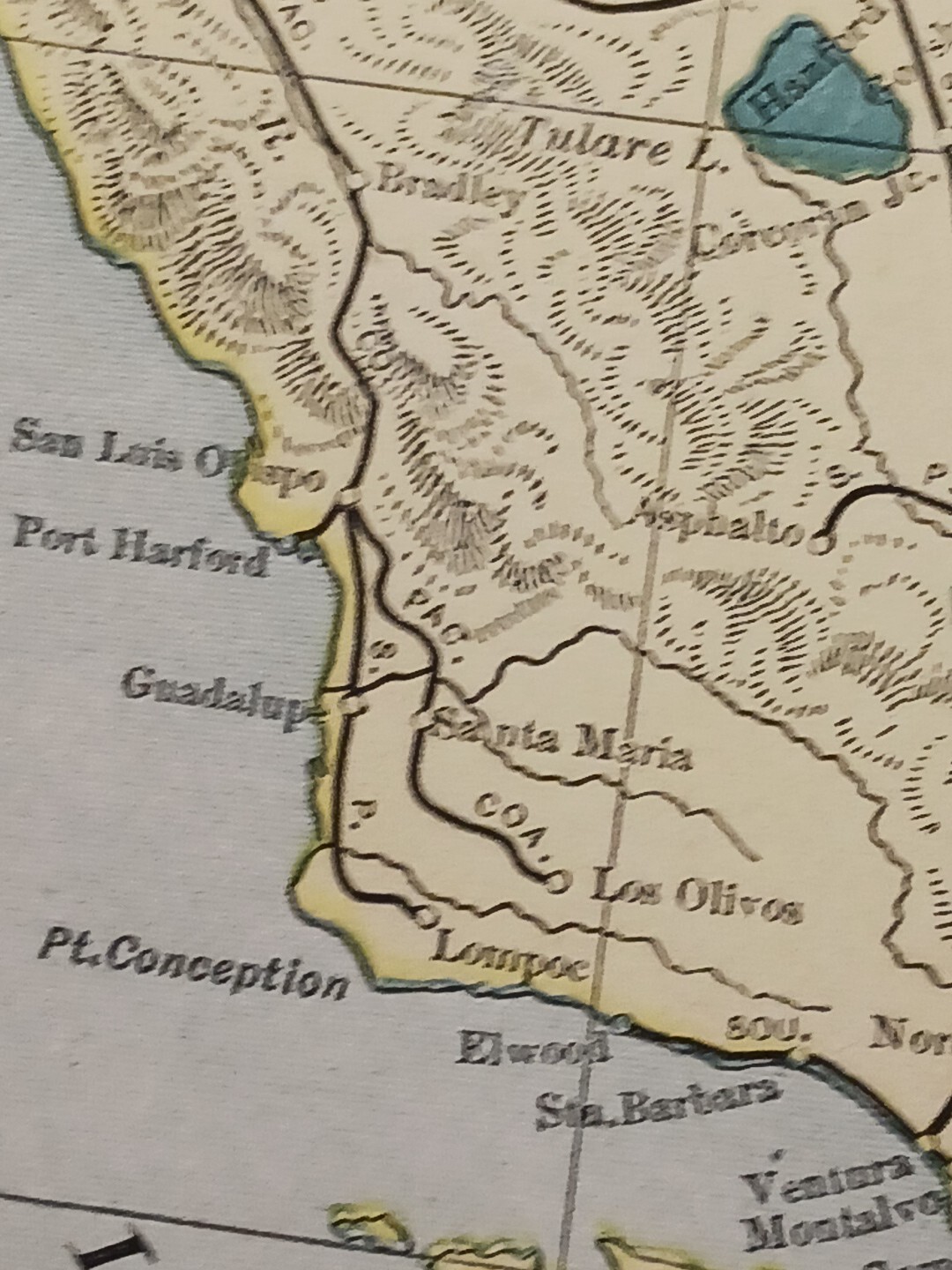 1902 Train Route Map CALIFORNIA & NEVADA All Railroad Lines Stations 11×9″ Dated