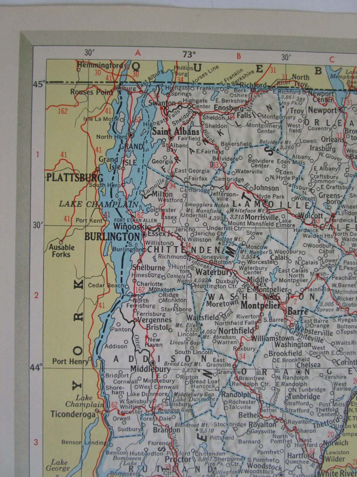 VA VT 1951 VIRGINIA RAILROAD Map NELSON & ALBEMARLE RR or VERMONT, RUTLAND RR