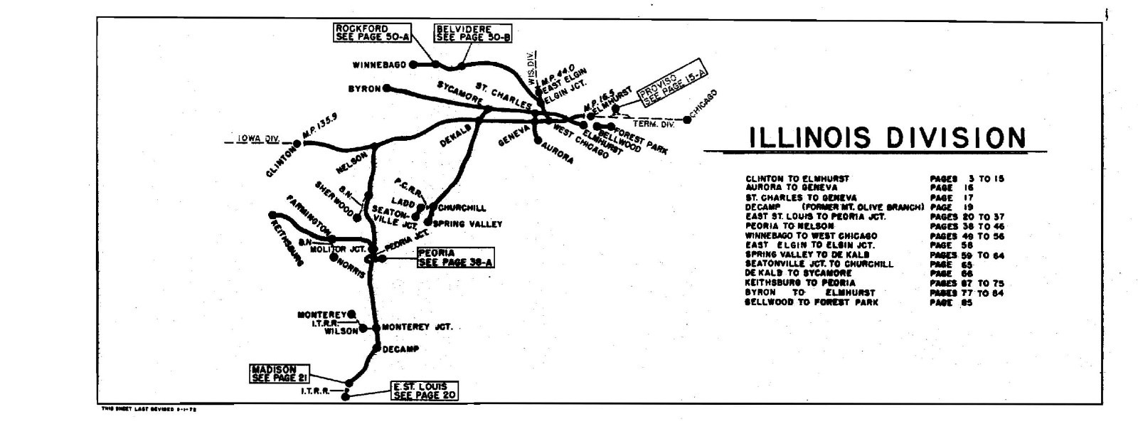 Chicago & Northwestern RR 1972 Illinois Division Track Chart PDF Pages on DVD