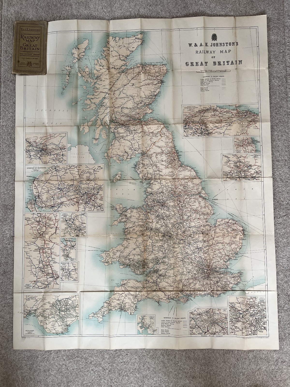 W & AK Johnston’s 1923 Railway Map of Great Britain ‘New Railway Groupings’