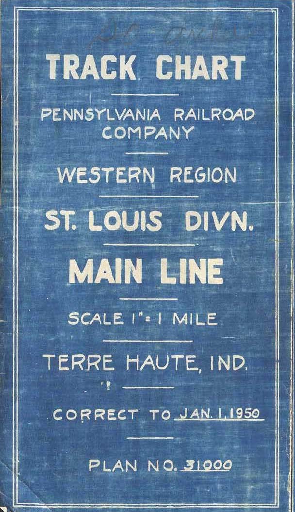 Pennsylvania RR 1950 St. Louis Division Mainline Track Chart PDF Pages on DVD