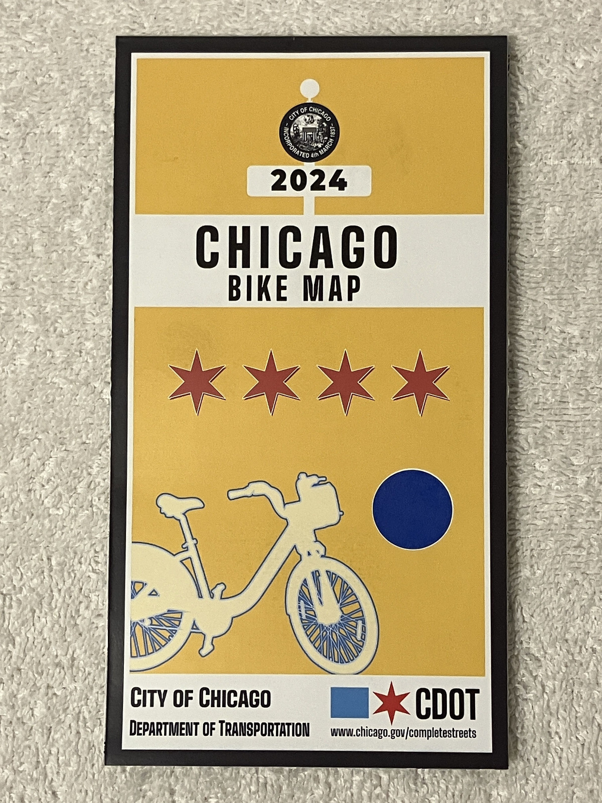 New CHICAGO BIKE MAP Hand-Held Foldable 2-Sided Trails, Bike Lanes & Routes 2024