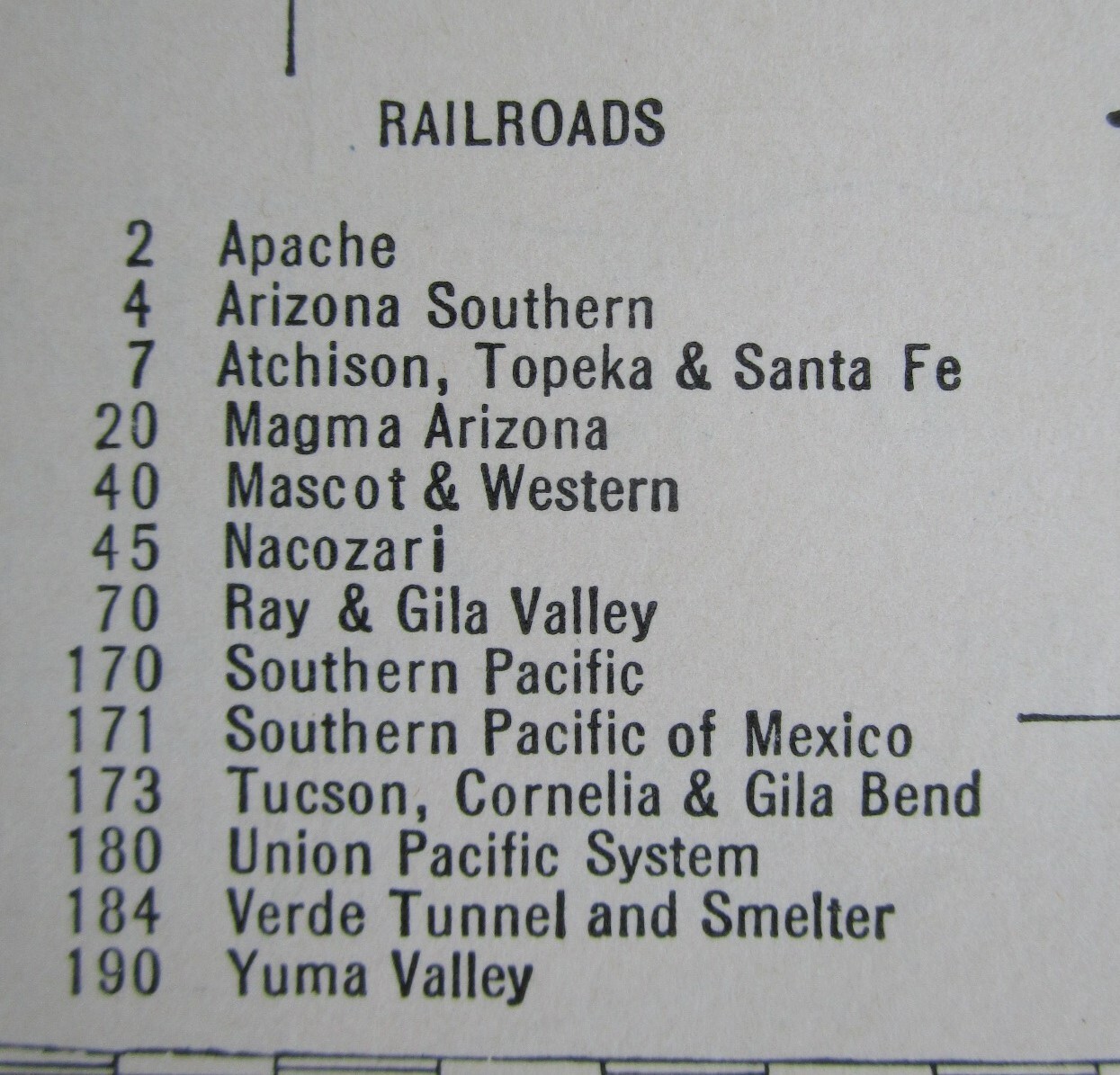 AZ AL GREAT DEPRESSION era 1931 ARIZONA RAILROAD Map NACOZARI RR or ALABAMA