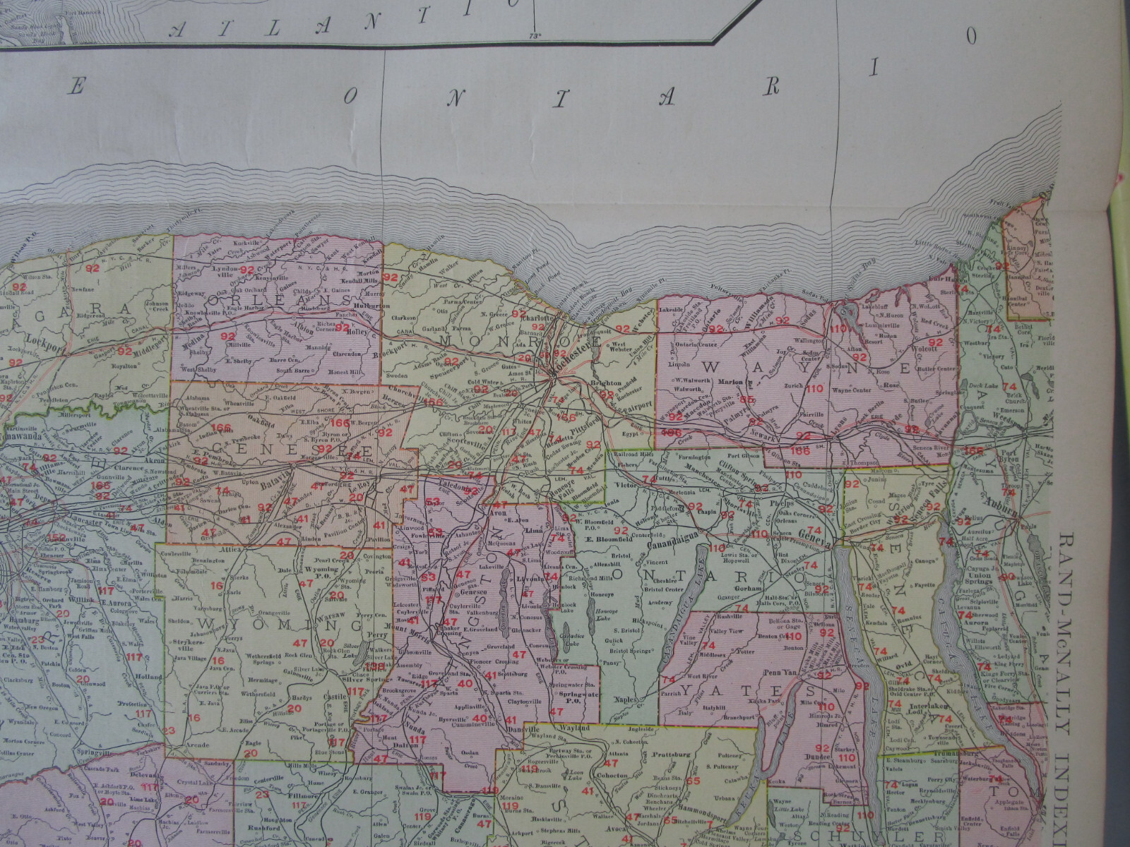 NY 1910 WESTERN NEW YORK RAILROAD Map KANONA & PRATTSBURG RR; NAPIERVILLE JCT RR