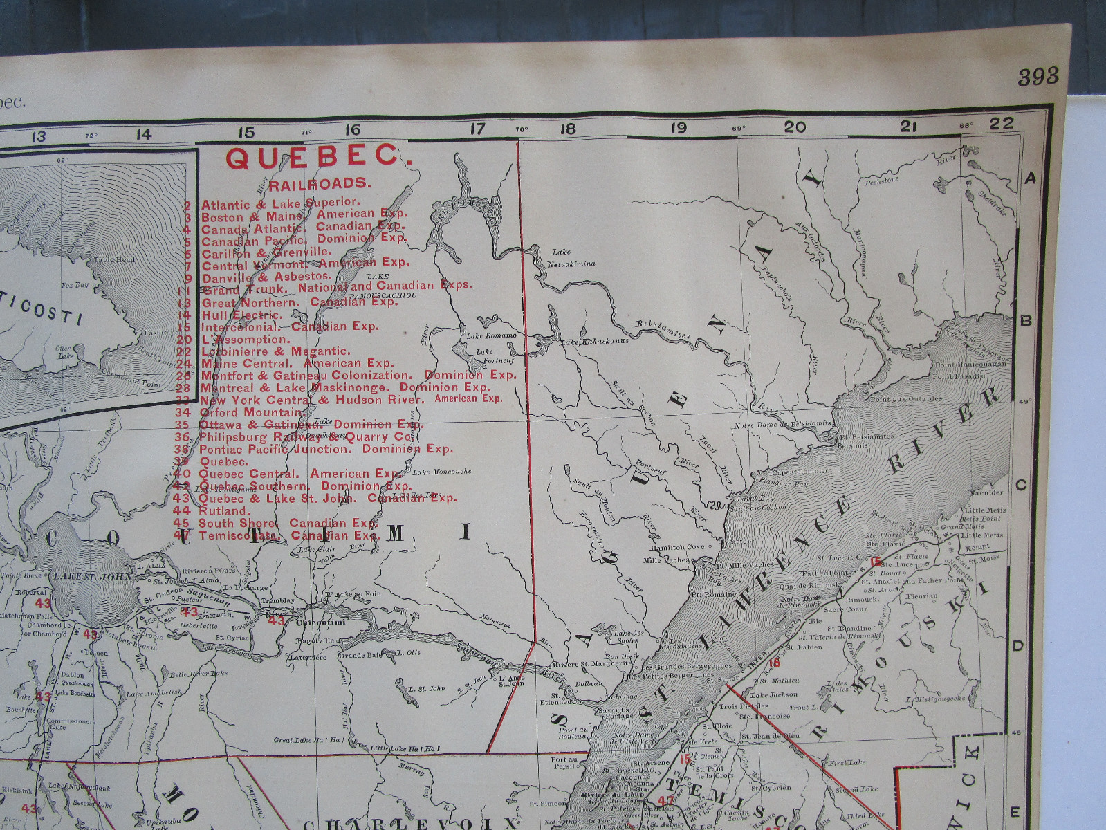 Lg 1901 CANADA QUEBEC RAILROAD Map McN Business CARILLON & GRENVILLE RR. B&M