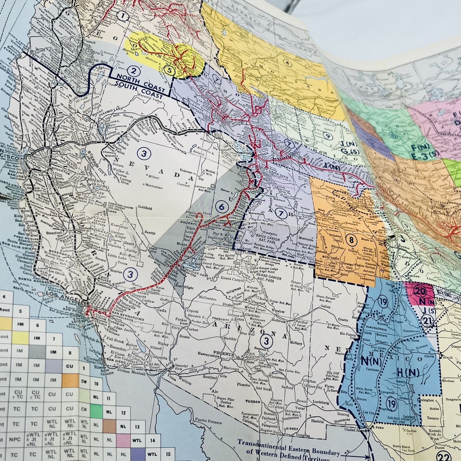 Union Pacific Railroad 1950 Freight Rate Map Vintage Collectible Ephemera