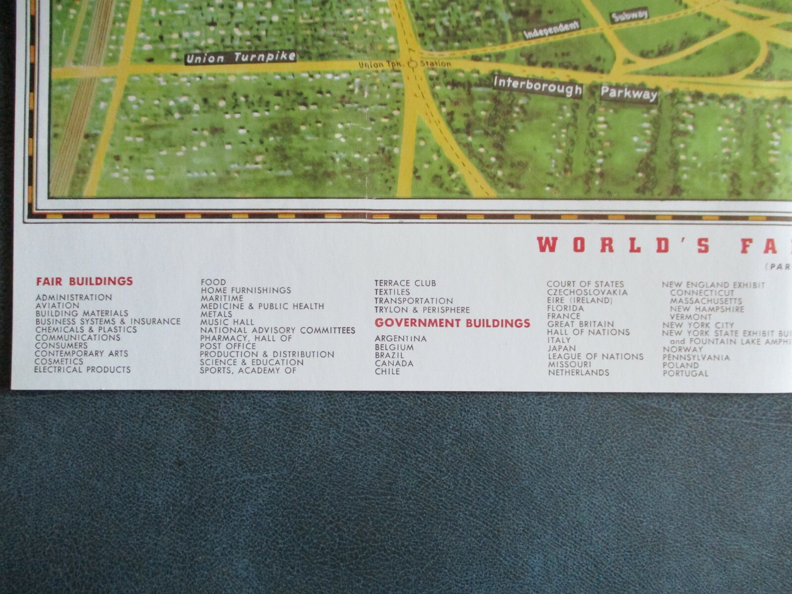 1939 C.S. Hammond & Co Aerial Map New York World’s Fair Flushing Meadow NY REPRO