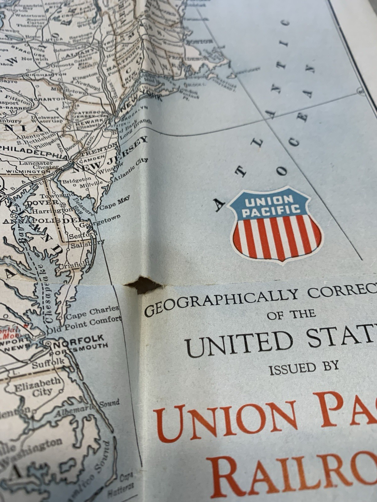 Vintage Map Of The United States Union Pacific Railroad Brochure Pamphlet