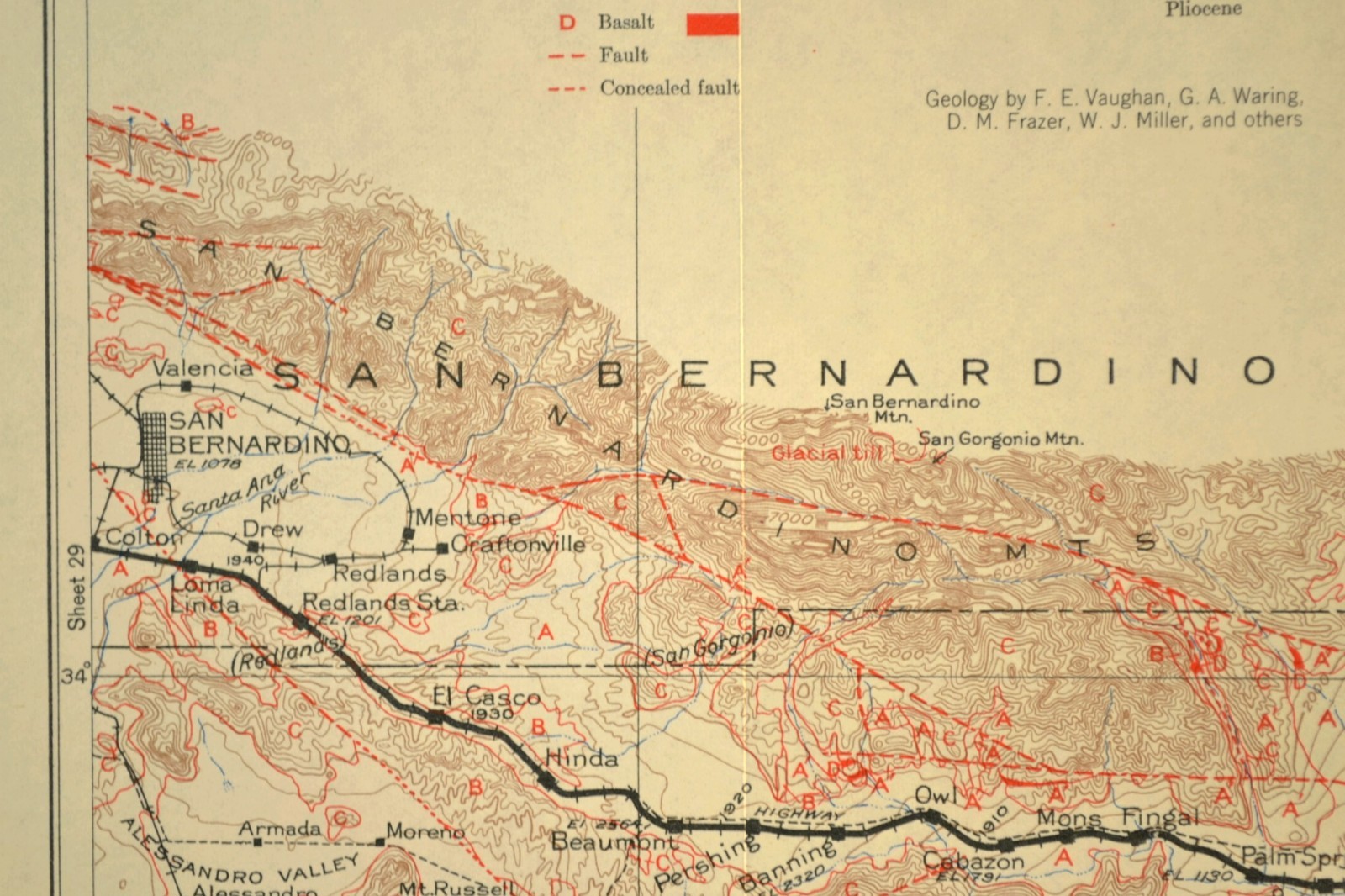 Southern Pacific Railroad Map San Bernardino California Redlands Beaumont Colton
