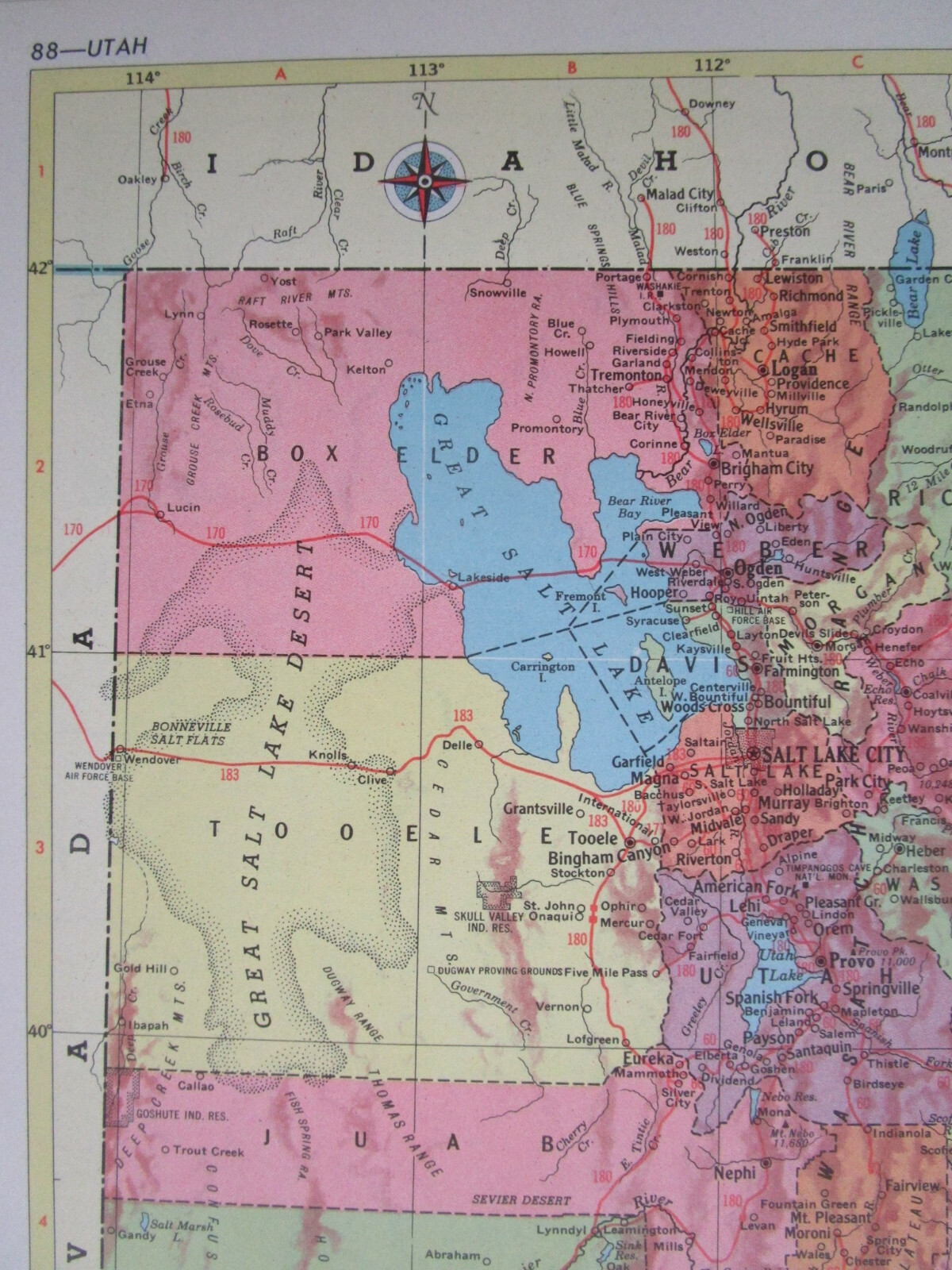 TX UT 1958 TEXAS RAILROAD MAP. PARIS & MT PLEASANT RR ~or~ UTAH 1950s