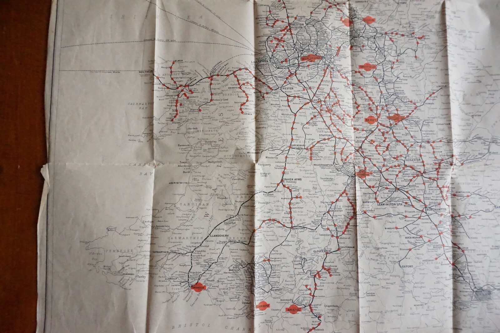 LMS London Midland Scottish Railway Map of England & Wales