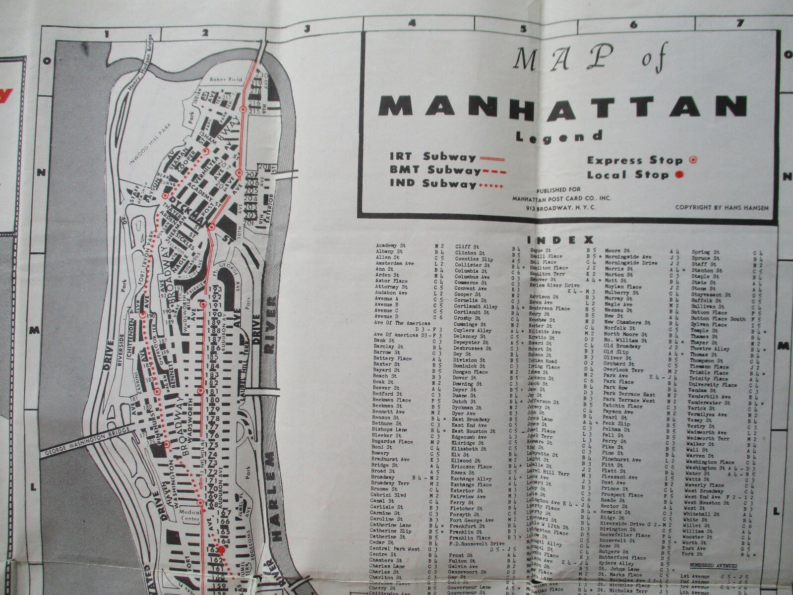 1950s? New York City 4 Transit Maps Hansens IND BMT IRT Subway Brooklyn Queens +