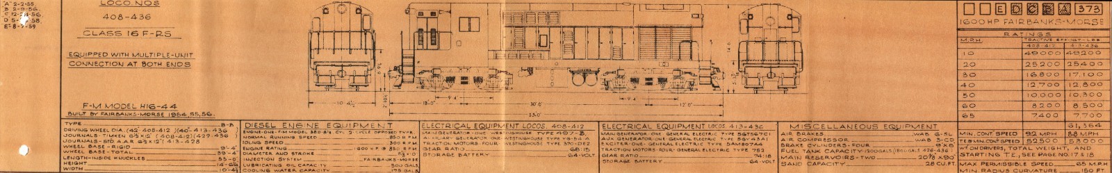 Milwaukee Road 1960 Electric and Diesel Diagrams & Data PDF Pages on DVD