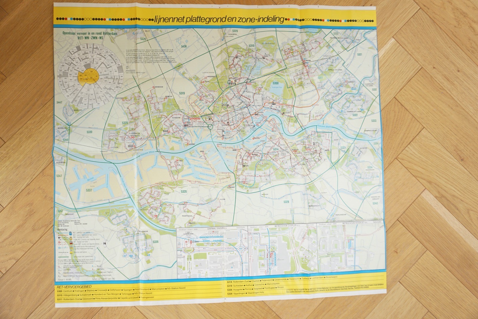1983 RET Holland Netherlands Bus Tram Railway Route Map