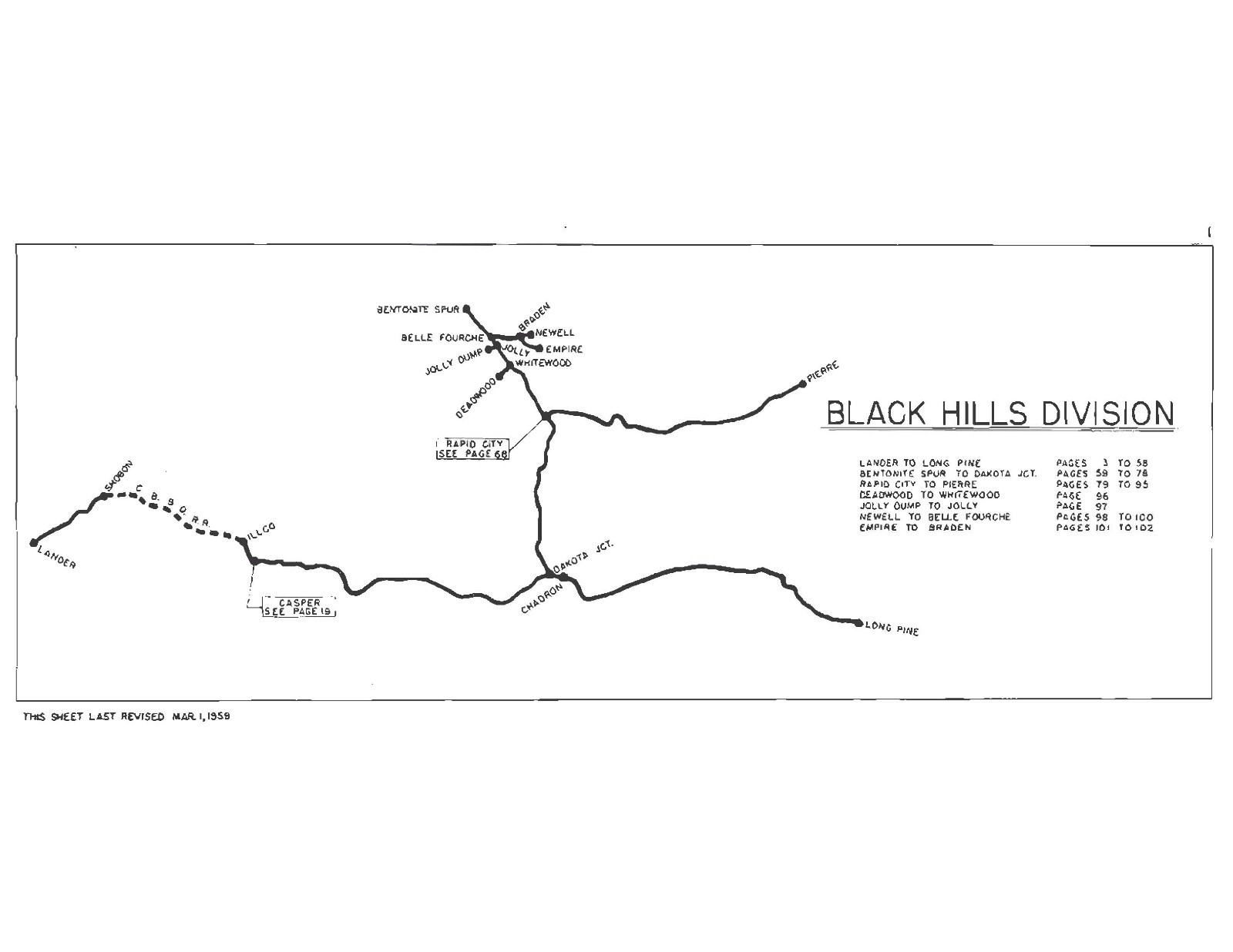 Chicago & Northwestern RR 1959 Black Hills Division Track Chart PDF Pages on DVD